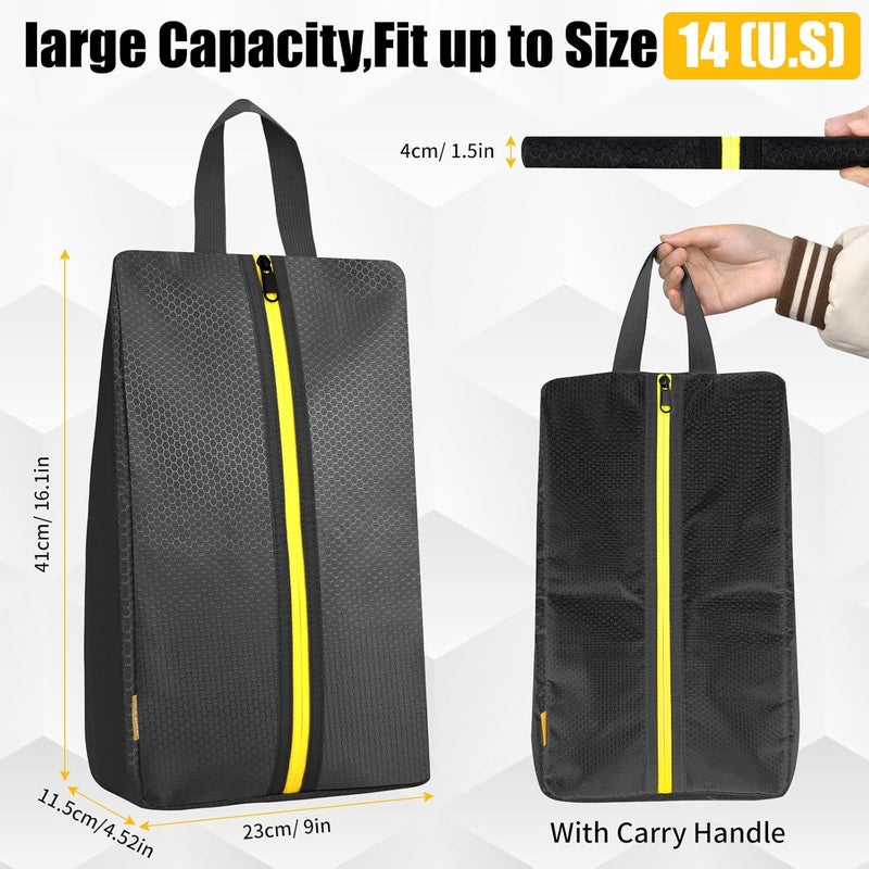 SelfTek Smell Proof Shoe Bags for Travel - Cleat Bags for Sports Smell Proof, Water-Resistant Travel Shoe Organizer with Active Carbon Fabric, Lightweight Gol-f soccer cleats Shoe Bag - Image 5